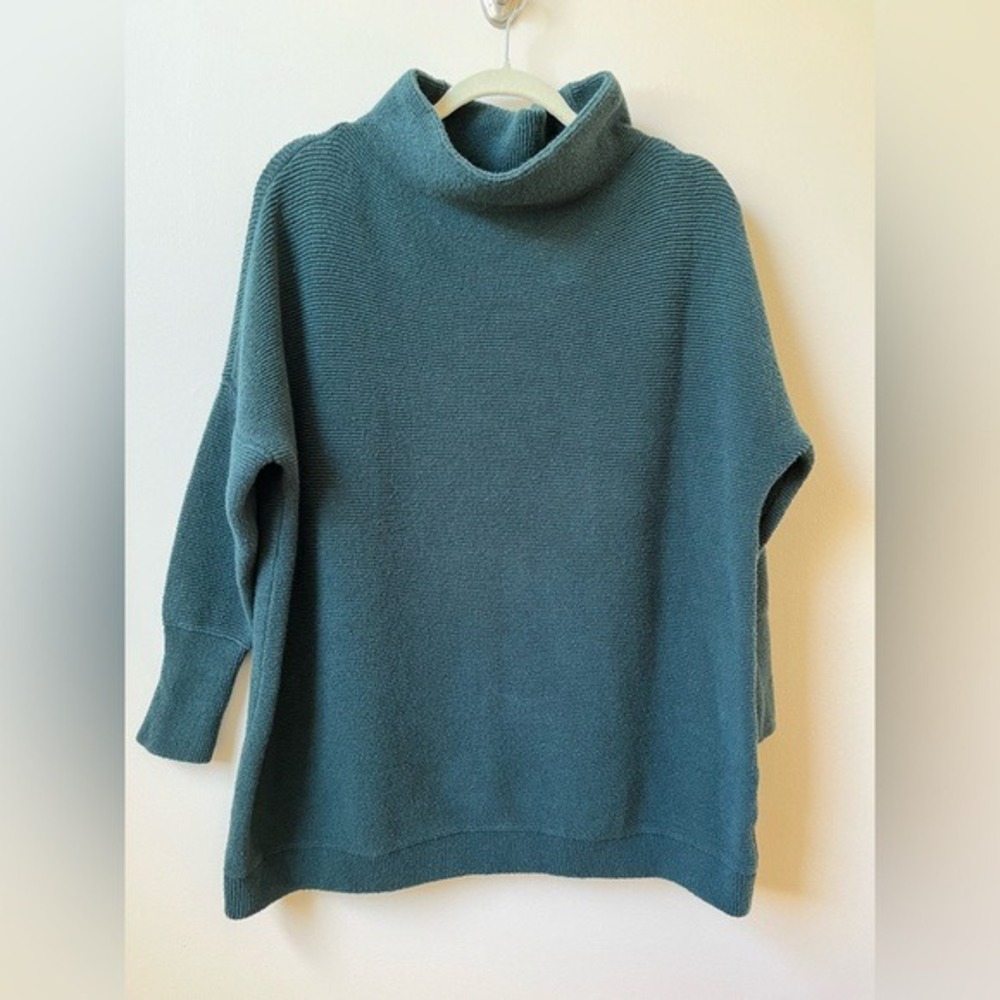 Free People Ottoman Slouchy Tunic Sweater Dress in Dark Turquoise - Picture 7 of 8